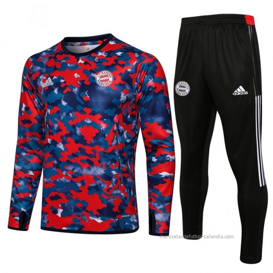 Chandal de Sudadera del Bayern Munich 2021 Azul y Rojo - Haga un click en la imagen para cerrar