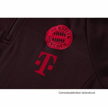 Chandal de Sudadera del Bayern Munich Nino 2024-2025 Rojo Oscuro