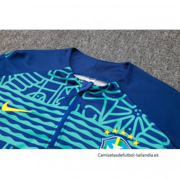 Chandal de Sudadera del Brasil 2024-2025 Azul y Verde