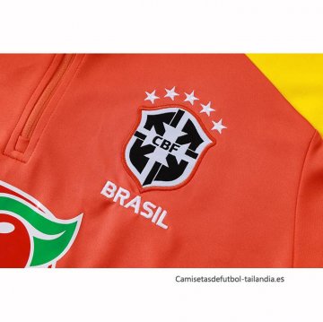 Chandal de Sudadera del Brasil Nino 2025-2026 Naranja