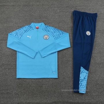 Chandal de Sudadera del Manchester City 2023-2024 Azul Claro