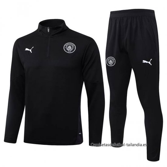Chandal de Sudadera del Manchester City Nino 2025-2026 Negro - Haga un click en la imagen para cerrar