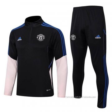 Chandal de Sudadera del Manchester United 2022-2023 Negro y Rosa Chandal de Sudadera del Manchester United 2022-2023 Negro y Rosa