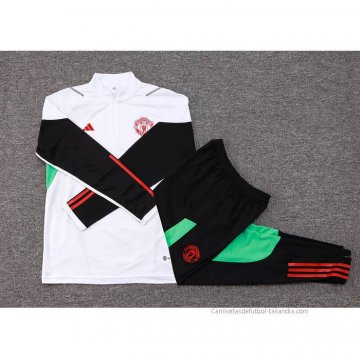 Chandal de Sudadera del Manchester United Nino 2023-2024 Blanco