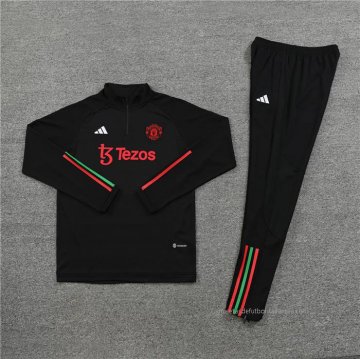 Chandal de Sudadera del Manchester United Nino 2023-2024 Negro