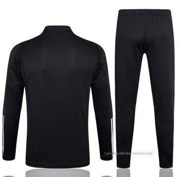 Chandal de Sudadera del Real Madrid 2023-2024 Negro y Blanco