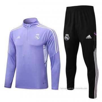 Chandal de Sudadera del Real Madrid Nino 2022-2023 Purpura Chandal de Sudadera del Real Madrid Nino 2022-2023 Purpura