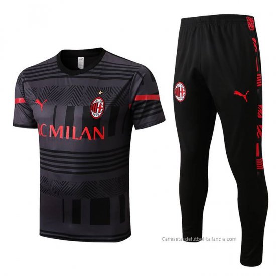 Chandal del AC Milan Manga Corta 2022-2023 Gris - Haga un click en la imagen para cerrar