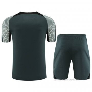 Chandal del Barcelona Manga Corta 2023-2024 Verde - Pantalon Corto
