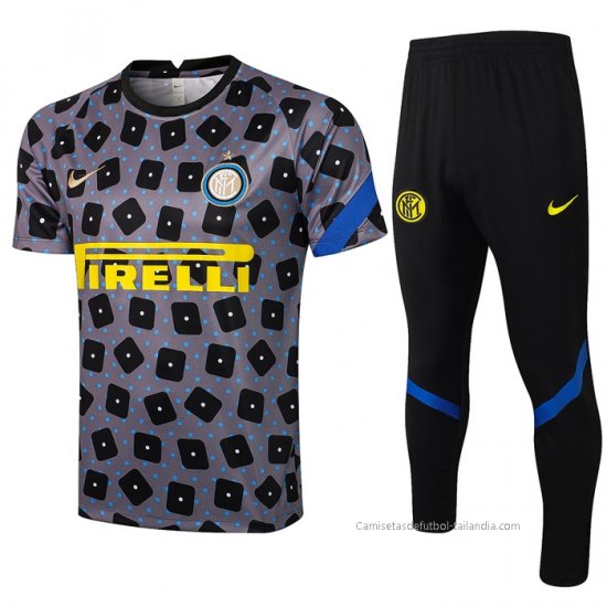 Chandal del Inter Milan Manga Corta 2021-2022 Gris - Haga un click en la imagen para cerrar