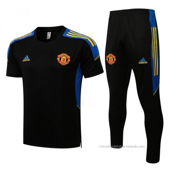 Chandal del Manchester United Manga Corta 2021-2022 Negro - Haga un click en la imagen para cerrar