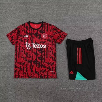 Chandal del Manchester United Manga Corta 2023-2024 Rojo - Pantalon Corto