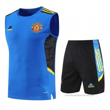 Chandal del Manchester United Sin Mangas 2022-2023 Azul Chandal del Manchester United Sin Mangas 2022-2023 Azul