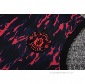 Chandal del Manchester United Sin Mangas 2022-2023 Negro y Rojo