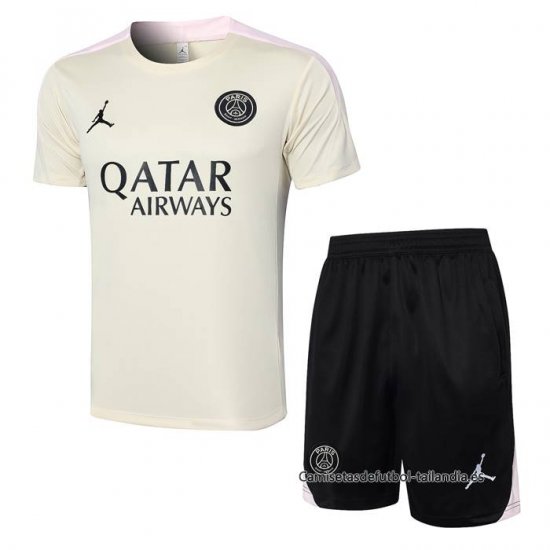 Chandal del Paris Saint-Germain Jordan Manga Corta 2024-2025 Amarillo - Pantalon Corto - Haga un click en la imagen para cerrar
