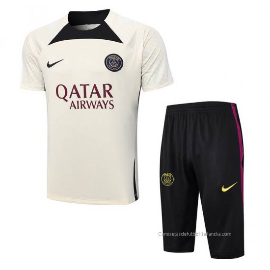 Chandal del Paris Saint-Germain Manga Corta 2023-2024 Albaricoque - Pantalon Corto - Haga un click en la imagen para cerrar
