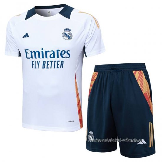 Chandal del Real Madrid Manga Corta 2024-2025 Blanco - Pantalon Corto - Haga un click en la imagen para cerrar