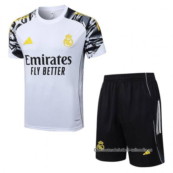 Chandal del Real Madrid Manga Corta 2025-2026 Blanco - Pantalon Corto - Haga un click en la imagen para cerrar