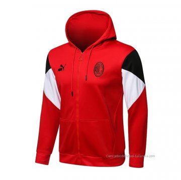 Chaqueta con Capucha del AC Milan 2021-2022 Rojo Chaqueta con Capucha del AC Milan 2021-2022 Rojo