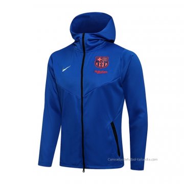 Chaqueta con Capucha del Barcelona 2021-2022 Azul Chaqueta con Capucha del Barcelona 2021-2022 Azul
