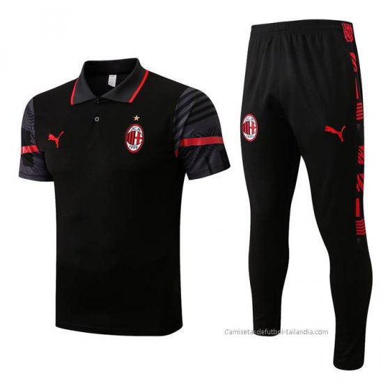 Conjunto Polo del AC Milan 2022-2023 Negro - Haga un click en la imagen para cerrar