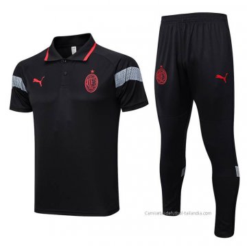 Conjunto Polo del AC Milan 2023-2024 Negro Conjunto Polo del AC Milan 2023-2024 Negro