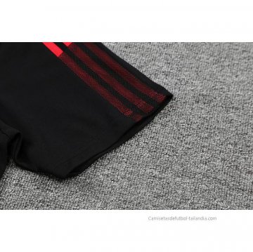 Conjunto Polo del Manchester United 2022-2023 Negro y Rojo