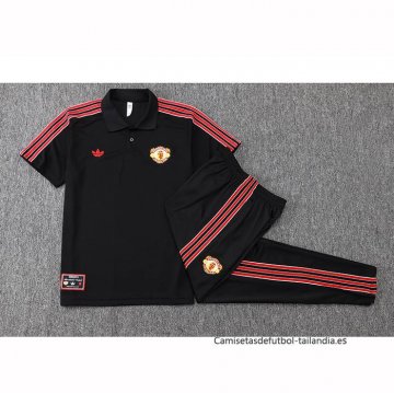 Conjunto Polo del Manchester United 2025-2026 Negro