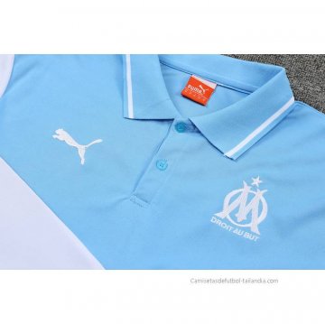 Conjunto Polo del Olympique Marsella 2022-2023 Azul y Blanco