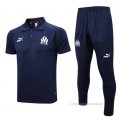 Conjunto Polo del Olympique Marsella 2023-2024 Azul Oscuro