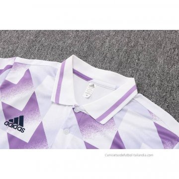 Conjunto Polo del Real Madrid 2022-2023 Blanco y Purpura