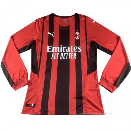 1ª Camiseta AC Milan Manga Larga 2021-2022 - Haga un click en la imagen para cerrar
