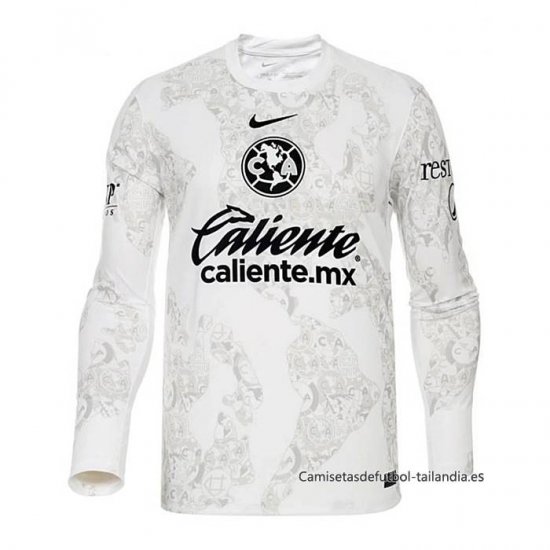Camiseta America Portero Manga Larga 2024-2025 Blanco - Haga un click en la imagen para cerrar