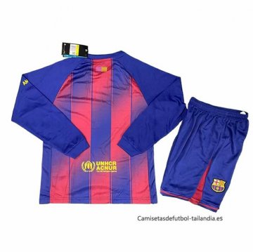 1ª Camiseta Barcelona Manga Larga Nino 2025-2026
