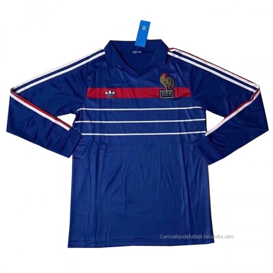 1ª Camiseta Francia Manga Larga Retro 1984-1986 - Haga un click en la imagen para cerrar