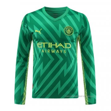 Camiseta Manchester City Portero Manga Larga 2023-2024 Verde Camiseta Manchester City Portero Manga Larga 2023-2024 Verde