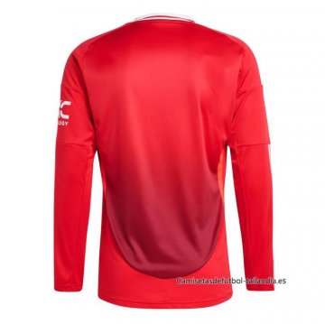 1ª Camiseta Manchester United Manga Larga 2024-2025