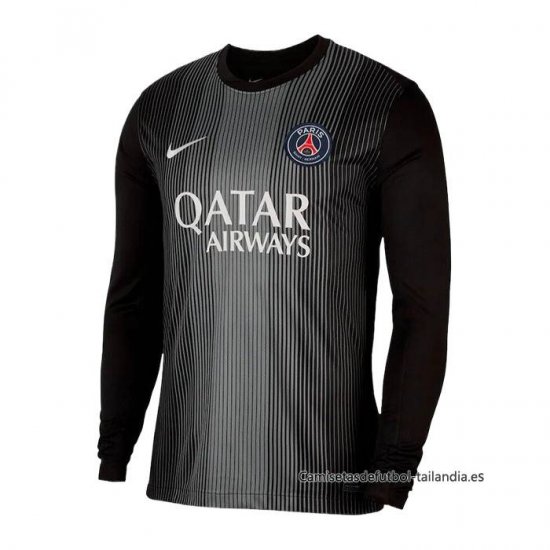 1ª Camiseta Paris Saint-Germain Portero Manga Larga 2025-2026 Negro - Haga un click en la imagen para cerrar