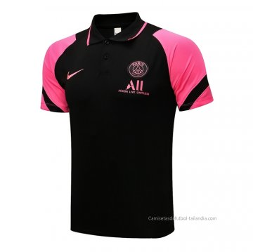 Camiseta Polo del Paris Saint-Germain 2021-2022 Negro y Rosa Camiseta Polo del Paris Saint-Germain 2021-2022 Negro y Rosa