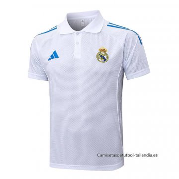 Camiseta Polo del Real Madrid 2025-2026 Blanco Azul Camiseta Polo del Real Madrid 2025-2026 Blanco Azul