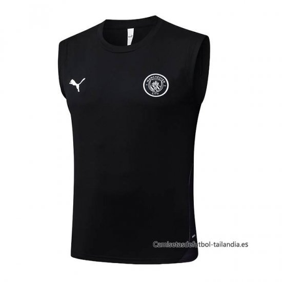 Camiseta de Entrenamiento Manchester City Sin Mangas 2025-2026 Negro - Haga un click en la imagen para cerrar