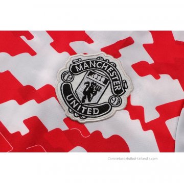 Camiseta de Entrenamiento Manchester United 2021-2022 Rojo y Blanco