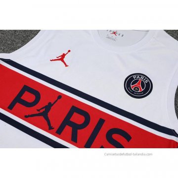 Camiseta de Entrenamiento Paris Saint-Germain Sin Mangas 2022-2023 Blanco y Rojo