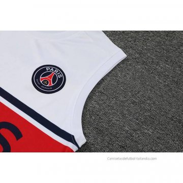 Camiseta de Entrenamiento Paris Saint-Germain Sin Mangas 2022-2023 Blanco y Rojo