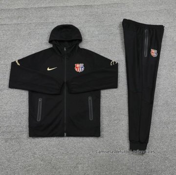 Chandal con Capucha del Barcelona 2024-2025 Negro