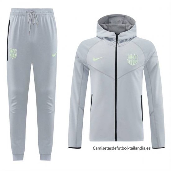 Chandal con Capucha del Barcelona 2025 Gris - Haga un click en la imagen para cerrar