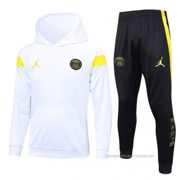 Chandal con Capucha del Paris Saint-Germain Jordan 2023-2024 Blanco Chandal con Capucha del Paris Saint-Germain Jordan 2023-2024 Blanco