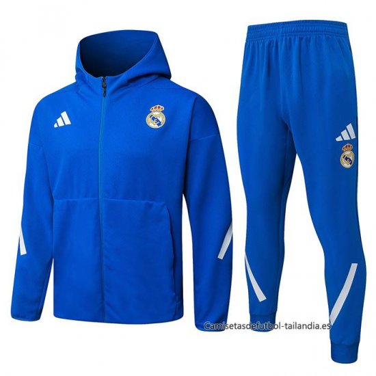 Chandal con Capucha del Real Madrid 2025-2026 Azul - Haga un click en la imagen para cerrar