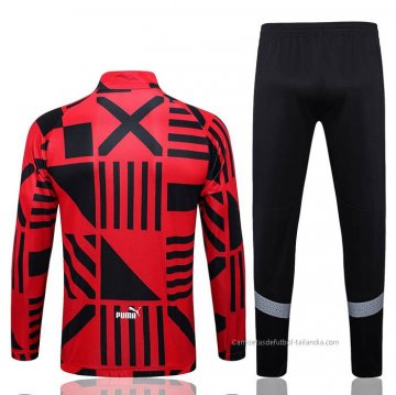 Chandal de Chaqueta del AC Milan 2022-2023 Rojo y Negro