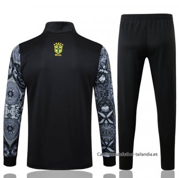 Chandal de Chaqueta del Brasil Jesus 2024-2025 Negro